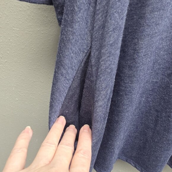 Voll Shirt Womens 3XL Blue Criss Cross V Neck 3/4 Sleeve Tunic Swing Pocket Top - Picture 4 of 8